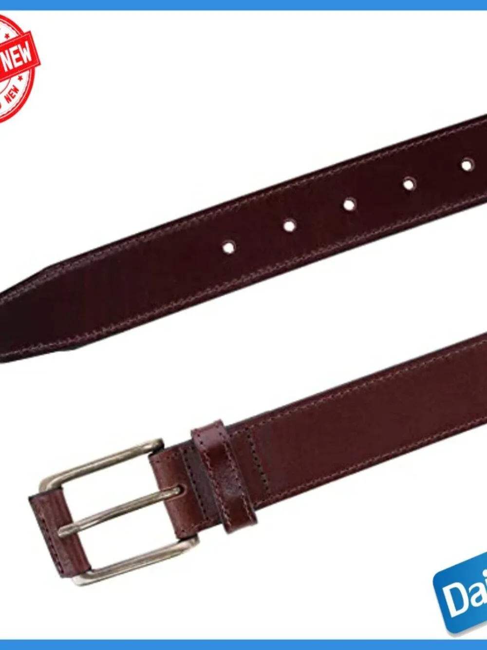 Men's Genuine Leather Casual Belt 35mm Wide Size 36
